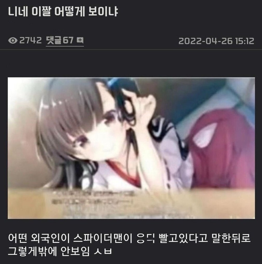 ㅇㅎ?) 니네 이짤 어떻게 보이냐?