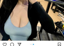 헬스장 거울 셀카 처자