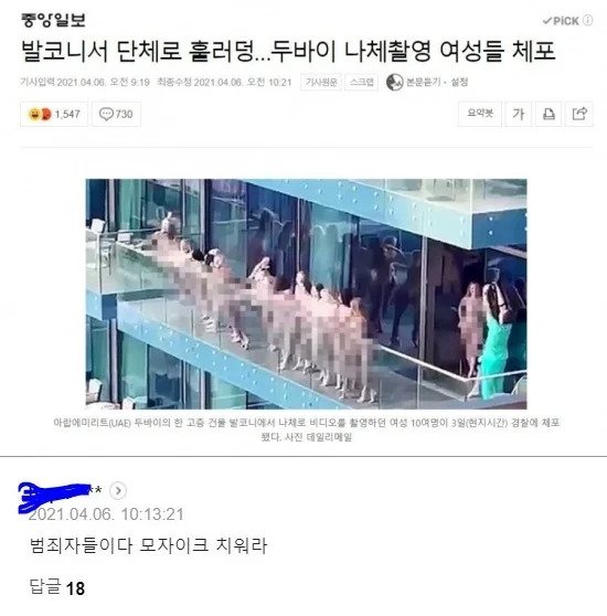 범죄자 모자이크에 일침 놓는 형님